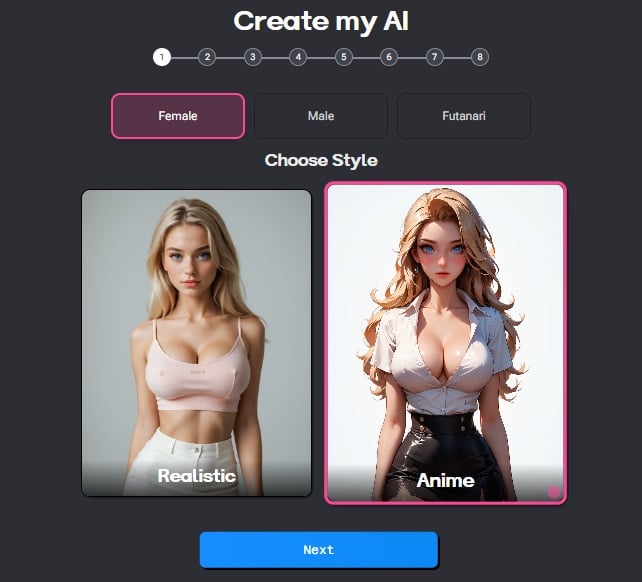 Choisissez le style de votre personnage IA